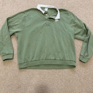 Nike Sage Green Crewneck Polo Sweatshirt with White Collar